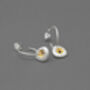 Pebble Hoop Earrings Silver, thumbnail 3 of 7