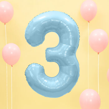 Blue Any Age Foil Number Birthday Balloon, 3 of 10