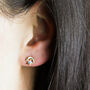 Moon And Star With Blue Diamante Stud Earrings, thumbnail 3 of 9