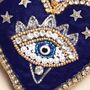 Beaded Blue Evil Eye Heart Keyring And Bag Charm, thumbnail 2 of 2