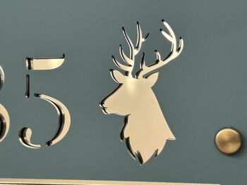 Personalised Stag Design House Acrylic Number Sign, 8 of 11