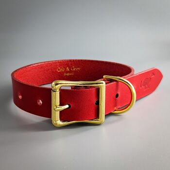 Personalised Red Leather Dog Collar, 4 of 8