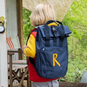Children's Personalised Initial Roll Top Backpack, 4 of 8