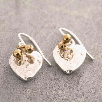 Organic Heart Sterling Silver Drop Earrings And Pendant Set, 2 of 4