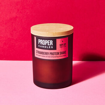 Strawberry Protein Shake Scented Soy Wax Candle, 6 of 9