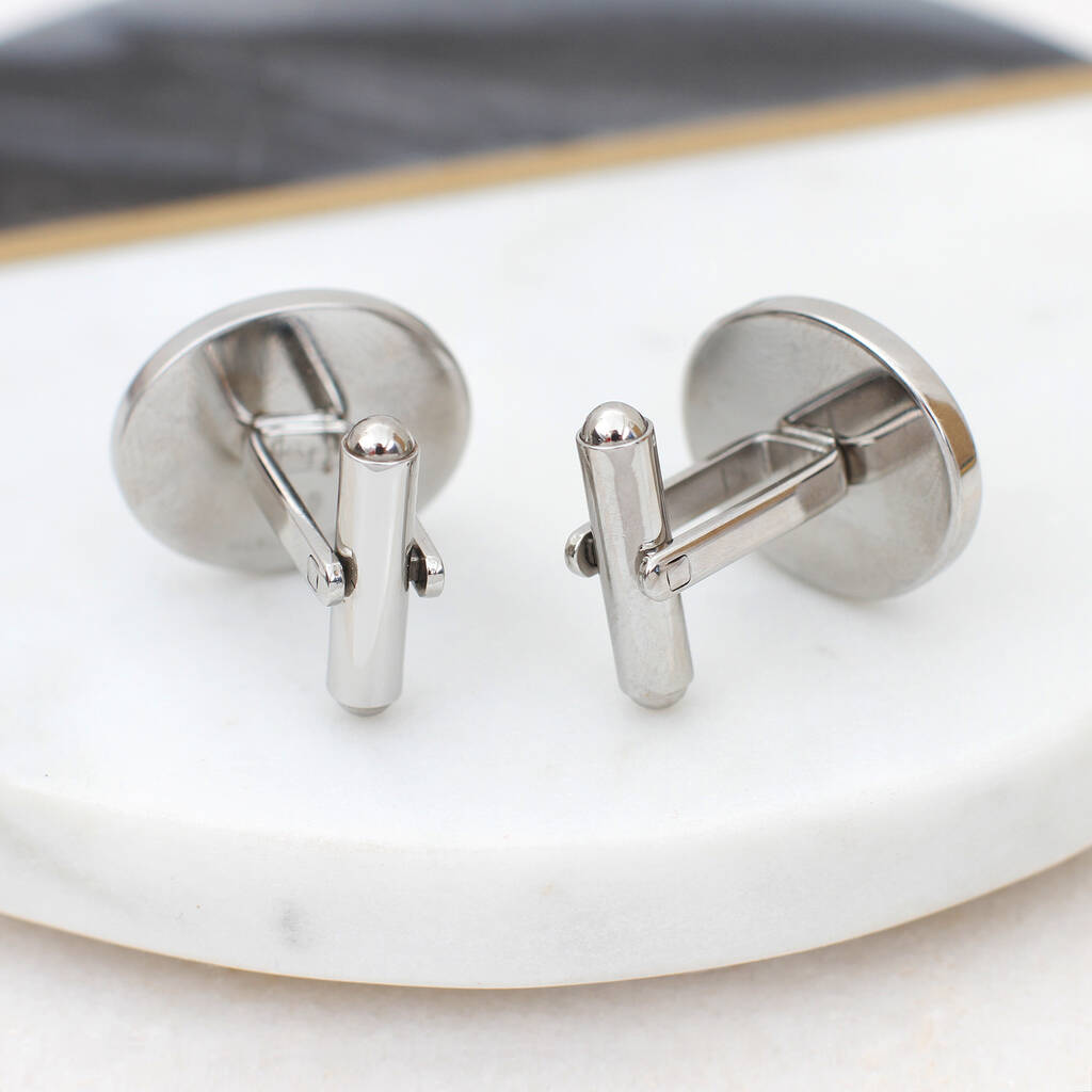 Personalised Initial Oval Cufflinks By Hurleyburley man ...