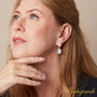 White Moonstone Statement Gold And Silver Drop Stud Earrings, thumbnail 1 of 9