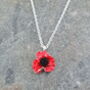 Poppy Red Flower Pendant Necklace, thumbnail 3 of 7