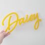 Personalised Yellow Script Wall Name, thumbnail 1 of 7