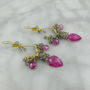 Ruby, Topaz Pink Quartz Chandelier Earrings, thumbnail 4 of 5