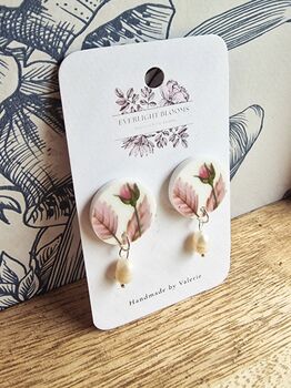 Vintage China Wedgewood And Freshwater Pearl Earrings, 3 of 4