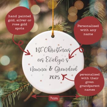 1st Xmas As Grandparents Personalised Decoration M, 2 of 5