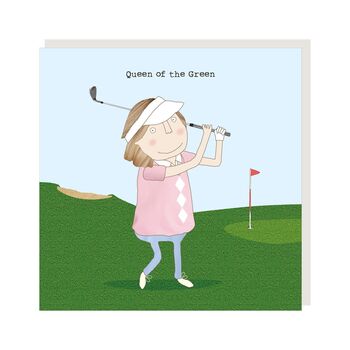 Gold Theme Birthday Card For Her Green Queen, 2 of 2