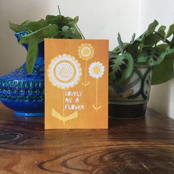 Floral Sustainable Greeting Card, Yellow, 3 of 5