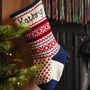 Personalised Oslo Blue Heel Red Christmas Stocking, thumbnail 1 of 6