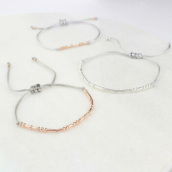 Personalised Plated Rose Gold Morse Code Bracelet, 7 of 8