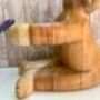 Carved Wooden Teddy Bear Wine Bottle Holder, thumbnail 2 of 8