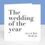 Wedding Of The Year Personalised Wedding Card, thumbnail 2 of 3