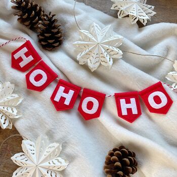 Personalised Red Felt Christmas Bunting Christmas Words, 2 of 3