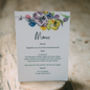 Watercolour Floral Wedding Menu Cards, thumbnail 1 of 3
