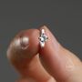 Sterling Silver Tiny Cz Solitaire Huggie Hoop, thumbnail 6 of 10