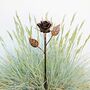 Recycled Iron Distressed Copper Rose Garden Stake, thumbnail 3 of 6