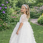 Ophelia In Ivory White Party Girl Or Flower Girl Dress, thumbnail 3 of 8