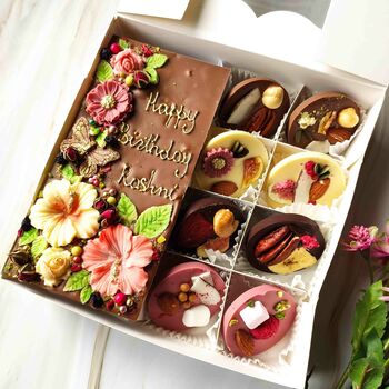 Chocolate Personalised Flowers, Artisan Hibiscus Gift, 6 of 8