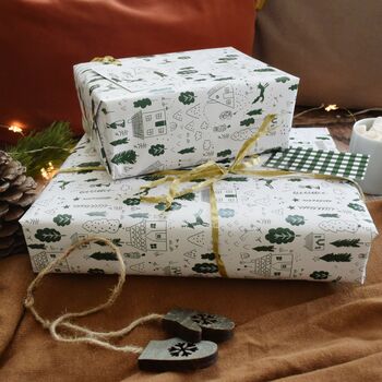 Magical Forest Christmas Wrapping Paper Set, 3 of 11