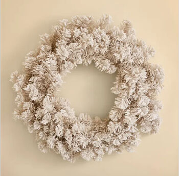 Snow Flocked, White Christmas Wreath, Pre Lit, 2 of 3