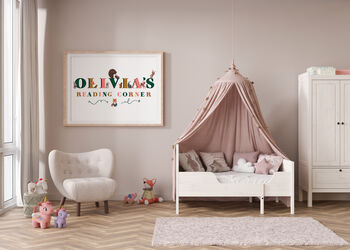 Personalised Woodland Animal Name Print | Storybook Forest Nursery Wall Art | Baby Keepsake Gift, 5 of 8