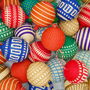 Purple Striped Christmas Baubles Pack Of Three, thumbnail 3 of 7