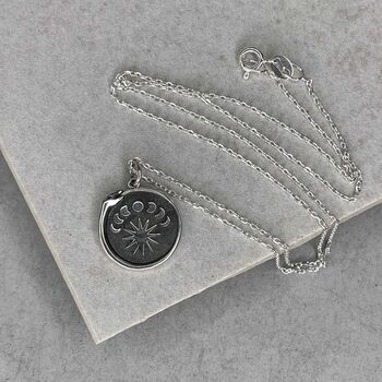 Sterling Silver Moon Phases Snake Necklace, 11 of 12