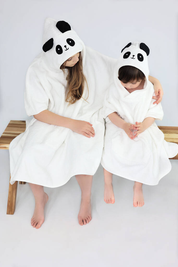 Panda Children's Hooded Towel Poncho, 1 of 12