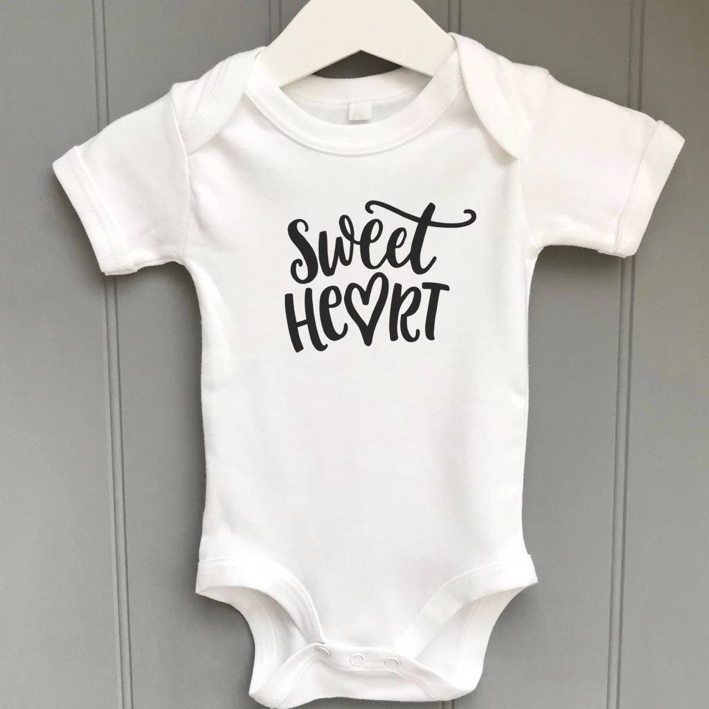 personalised sweetheart baby grow by pink pineapple home & gifts ...