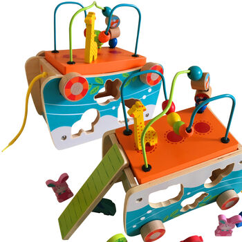 Wooden Noah's Ark Pull Along And Shape Sorter Playset, 2 of 10