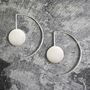 Disc Geometric Sterling Silver Drop Earrings, thumbnail 3 of 5