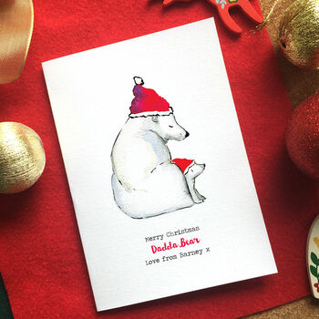 Personalised Daddy Bear And Cubs Christmas Card, 4 of 5