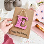 Personalised 2nd Birthday Card Wooden Letter Name, thumbnail 1 of 6