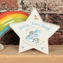 Personalised Baby Elephant Freestanding Wooden Star, thumbnail 1 of 2