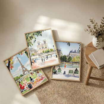 Set Of Three Paris, France Watercolour Prints, 6 of 8