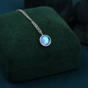 Moonstone Coin Pendant Necklace In Sterling Silver, 4 of 9