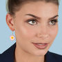 Hand Painted Lawn Daisy Dropper Earrings, thumbnail 4 of 5
