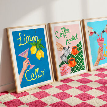 Limoncello Cocktail Wall Art | Hand Painted Italian Print, 8 of 13