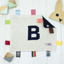 Navy Knitted Initial Comfort Blanket, thumbnail 2 of 2