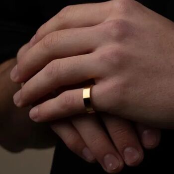 Gold Engraved 5mm Band Ring, 2 of 12