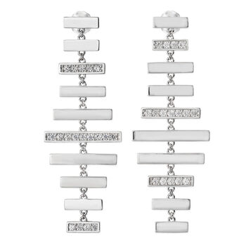 Sterling Silver Designer Melody Wind Chime Earrings, 2 of 6