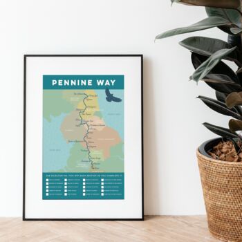 Pennine Way Map Art Print With Tick List, 3 of 7