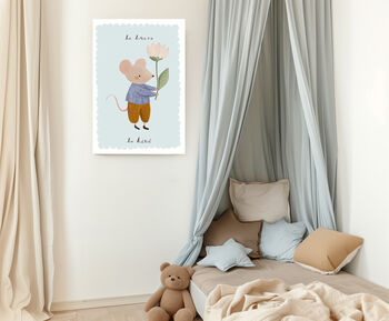 Be Brave Mouse Nursery Art Print, 3 of 3