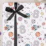 Three Sheets Of Children's 8th Birthday Space Wrapping Paper, thumbnail 1 of 2